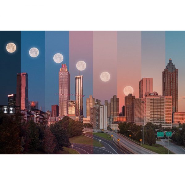 Atlanta Moonset Skyline Wall Art